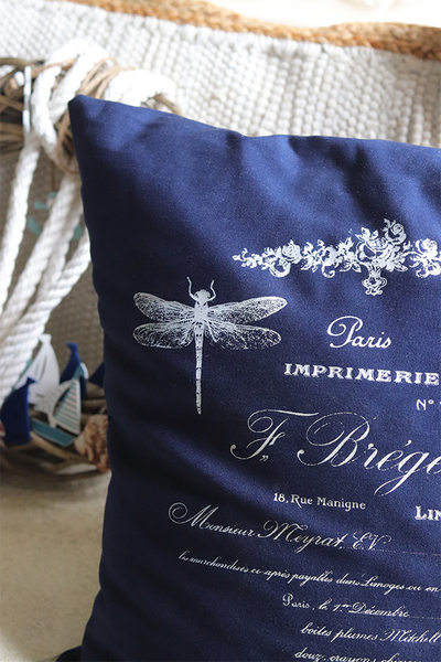 poduszka dekoracyjna granatowa French