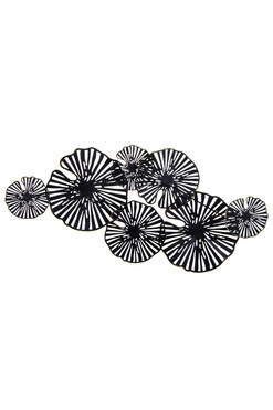 Black Lotos , decor ścienny z liśćmi lotosu, wym.51x105cm 