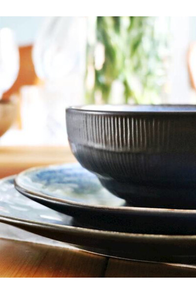 Bonita Blue, komplet obiadowy dla 6 osób, 18 elementów