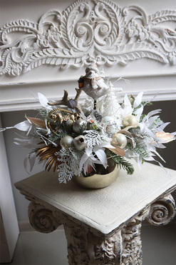 Decoland, dekoracyjny stroik zimowy LED, wys.28cm