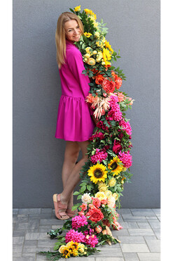 Benettoni, bogata girlanda kwiatowa, dł.250cm 