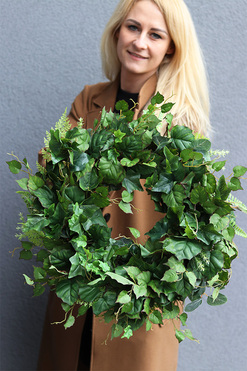 Winorośl, zielony wianek ozdobny, śr.50cm