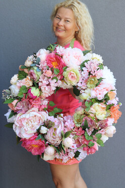 Bella Pink&Morela, duży wianek dekoracyjny, śr.56cm 