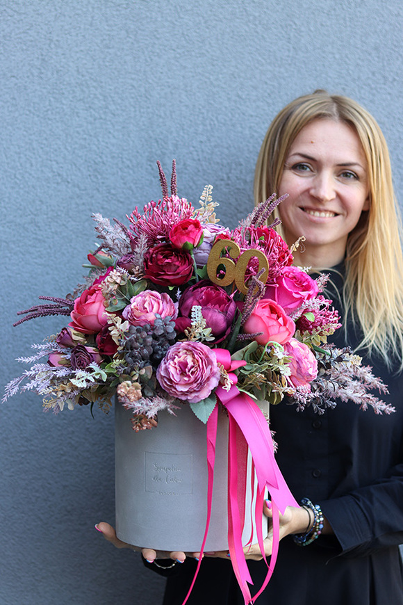 Lovere, flowerbox na prezent, wys.46cm