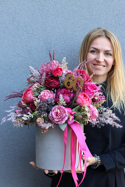Lovere, flowerbox na prezent, wys.46cm
