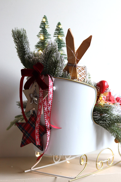 Jadą Sanie, świąteczny stroik