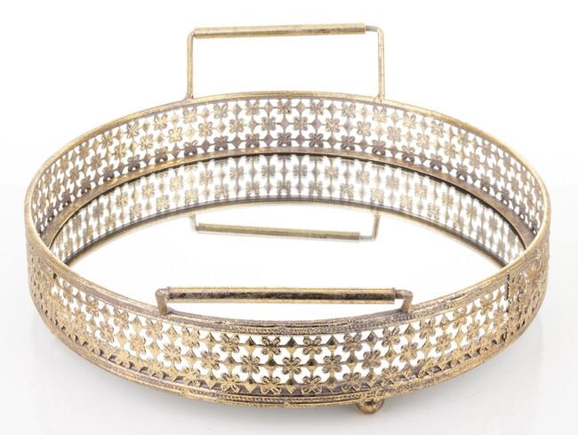 Indie Gold D, taca lustrzana w stylu retro, wym.10x35x30cm