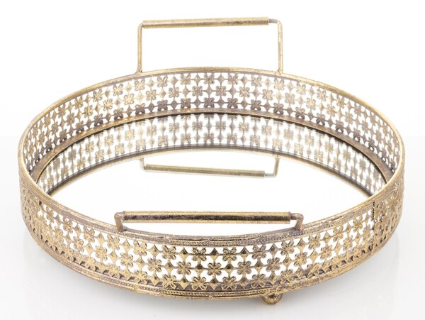 Indie Gold D, taca lustrzana w stylu retro, wym.10x35x30cm