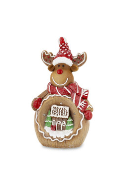 Kjell, świąteczna figurka LED, renifer A, wys.42cm