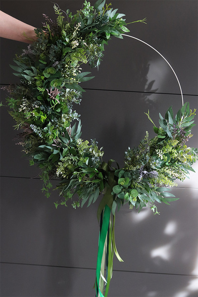 Subtelle Boho Simple, zielony wianek na obręczy,