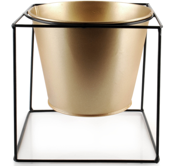 Pianno, złota metalowa osłonka na podstawie, wym.16x16cm