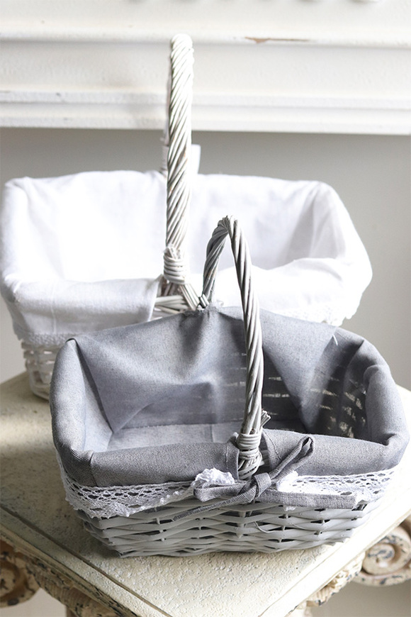 Alleluja, koszyczek na święconkę z serwetką, szary