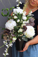 Srebrzysta Biel, zestaw dekoracji nagrobnych, kompozycja & bukiet