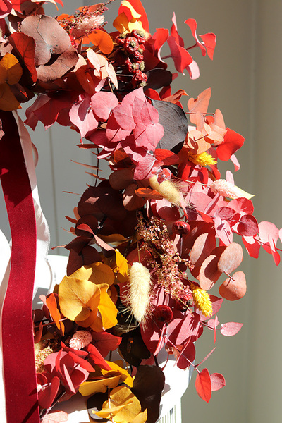 Boho Nemre, dekoracyjny wianek ze stabilizowanych roślin, śr.45cm