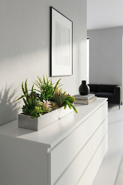 Suculenti Steel Modern, dekoracja zielona w stalowej donicy