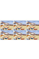 Wybrzeże, podkładki korkowe, małe, 6szt