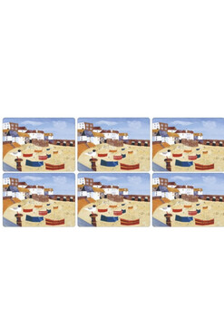 Wybrzeże, podkładki korkowe, małe, 6szt