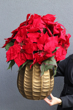 Gwiazda Betlejemska Gold Villa, sztuczna roślina w donicy, wys.60cm 