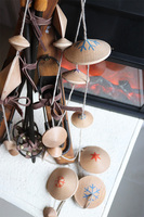 Modern Wood, drewniana zawieszka łańcuch, ze wzorem