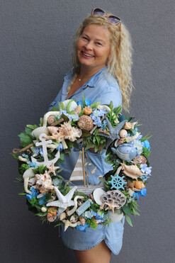 Morska Żegluga, marynistyczny wianek do powieszenia, śr.46cm 