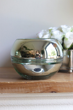 Shea Glamour, elegancki szklany wazon, zielony, wym.12x13cm 