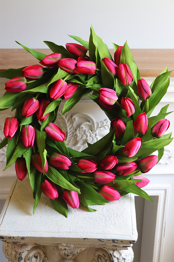 wiosenny wianek Tulipanowy Amarantowy