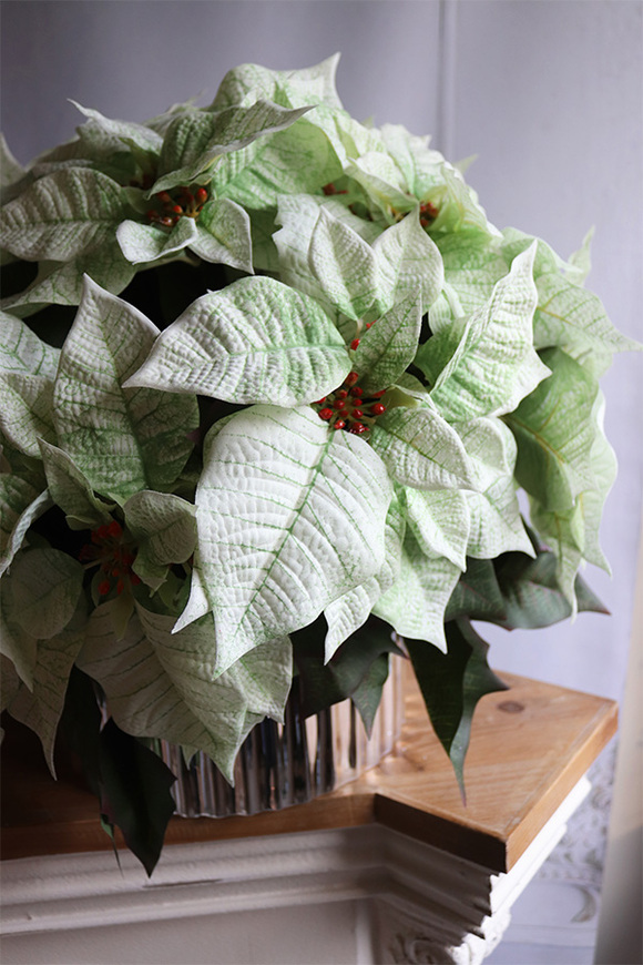 Gwiazda Betlejemska Silver&White, wysokiej jakości sztuczna roślina, wym.50x52cm