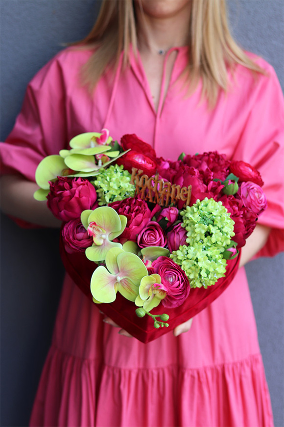 Mother's Heart, flowerbox serce z życzeniami