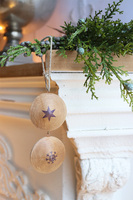 Modern Wood House D, drewniane zawieszki na choinkę ze wzorem