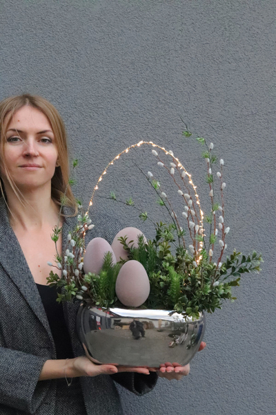 Natural Glam LED, stroik wielkanocny z jajkami