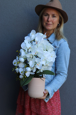 OD RĘKI Pink Lokka, wysokiej jakości sztuczny storczyk, wym.46cm