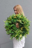 Exotic Green, zielony wianek na drzwi z sukulentami