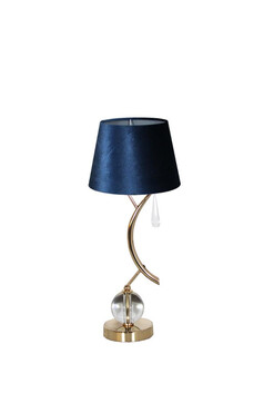 Golden Branch, lampa stołowa z abażurem, niebieski stożek, wys.53cm