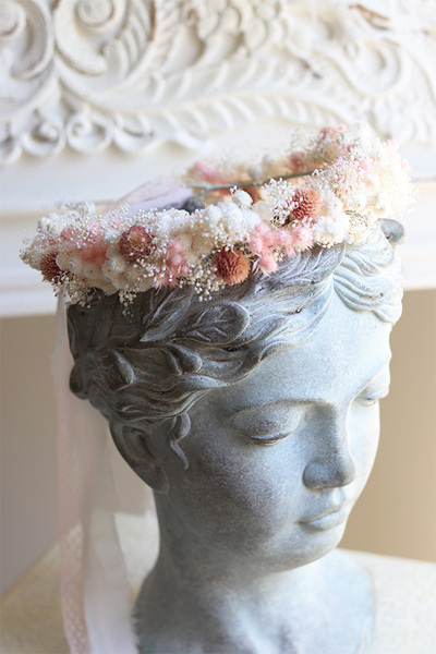 Rusałka, wianek na głowę z roślin stabilizowanych