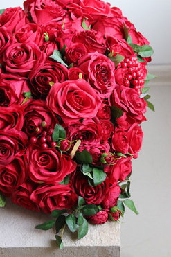 Czerwone Serce Volcan 2, dekoracja nagrobna serce, wym.21x46x43cm