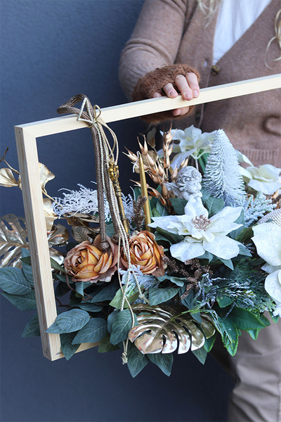 Christmas Paysage kompozycja nagrobna w blejtramie