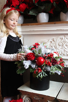 Karminowy Silver, zimowy flowerbox świąteczny