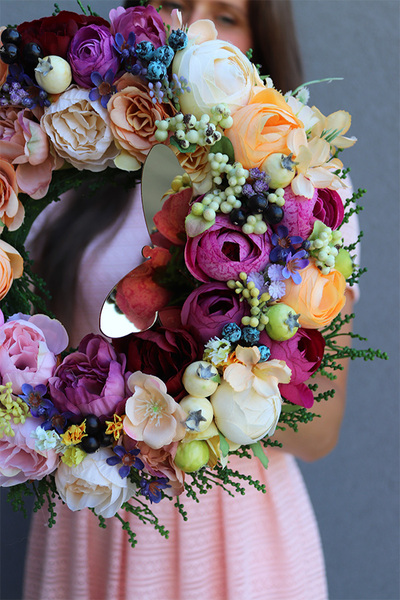 Letni Motyl, barwny wianek dekoracyjny, śr.29cm