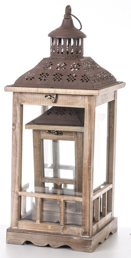 Andalouse Wood, drewniany lampion / latarenka, kpl.2szt