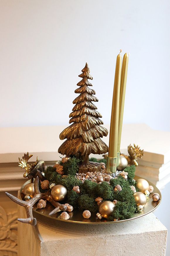 Złoty Dzień, świąteczny stroik na stół LED