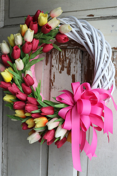 dekoracyjny wianek Tulipanowy, śr.45cm 