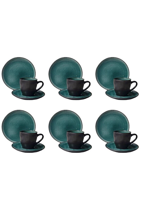 Bonita Emerald, komplet kawowy dla 6 osób
