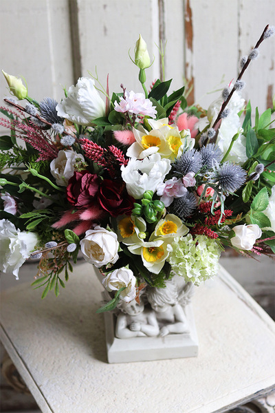 Anioła Głos, wiosenna kompozycja nagrobna, wym.45x54cm