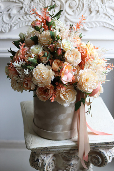 Morella, welurowy flowerbox z kłosami