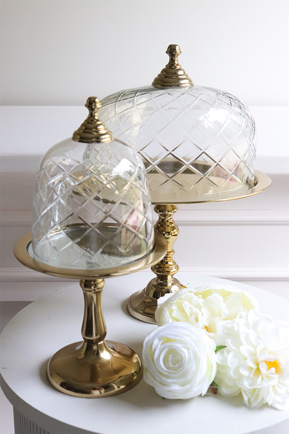 patera na nodze z kloszem, Lux Villa Gold Glamour