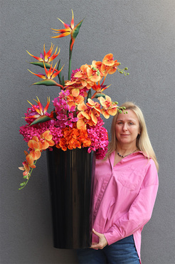 Strelicja Lawa Mediolan, egzotyczna kompozycja, wys.135cm