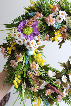 OD RĘKI Marcowy Poranek, wiosenny wianek dekoracyjny, śr.37cm