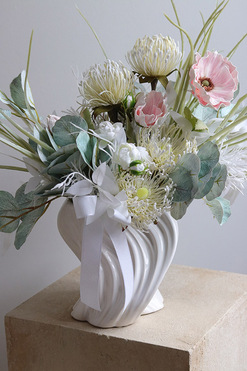 OD RĘKI Pastel Venice, pastelowa kompozycja kwiatowa, wym.50x53x23cm