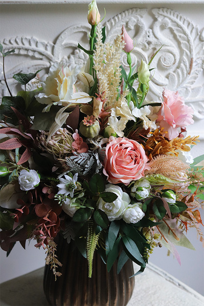 Jesień jest Piękna 2, kompozycja kwiatowa w wazonie