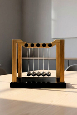 Kulki Newtona Premium, gadżet na biurko wahadło, wym.15.5x14x13.5m